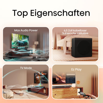 Hisense 43E7NQ 108 cm (43-tollise) teleri komplekt, 4K UHD, QLED, HDR10, HDR10+ dekodeerimine, HLG, Dolby Vision Atmos, 60Hz paneel, sujuv liikumine, Bluetooth HS3100