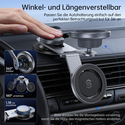 SYNCWIRE Car Phone Mount for MagSafe Car Mount Magnetic Phone Holder Car Compatible with All Car Dashboard (Including Tesla Screen) Phone Holder for iPhone 15 Pro &amp; All Phones