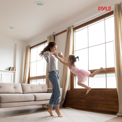 Pyle Ceiling Speaker, 150W Ceiling Speaker, Flat &amp; Round Wall Speaker, 13.3cm Ceiling Speaker, 2-Way Speaker, 80 Hz - 20 kHz Frequency Response, for Office, Kitchen, Living Room, Home Theater