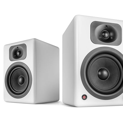 wavemaster TWO NEO soft white – Bookshelf speaker system (60 watts) with Bluetooth streaming, digital connections, and IR remote control. Active speakers for use with TV/tablet/smartphone, matte white (66366)