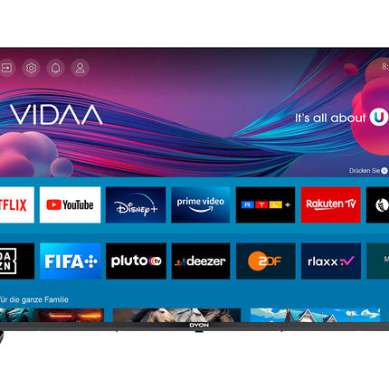 DYON Movie Smart 43 VX - 108 cm (43-tolline) televiisor (Full HD nutiteler, HD kolmekordne tuuner (DVB-C/-S2/-T2), App Store, Prime Video, Netflix, YouTube, DAZN, Disney+)