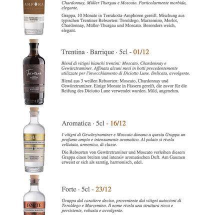 Marzadro advendikalender Marzadro 24 kvaliteetse kange alkoholiga - Distilleria Marzadro (4 x 0,1l ja 20 x 0,05l)
