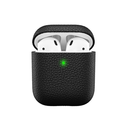 Keybudz Artisan nahast kaitseümbris Apple AirPodsi ümbrisele, ümbrisekate, ehtne nahk, kõrvaklapid, kõrvaklappide tarvikud, laadimisümbris, must