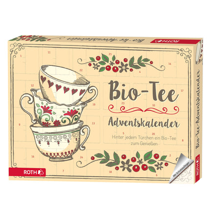 ROTH Tea Advent Calendar 2023 filled with high-quality tea blends, calendar with tea for the pre-Christmas season