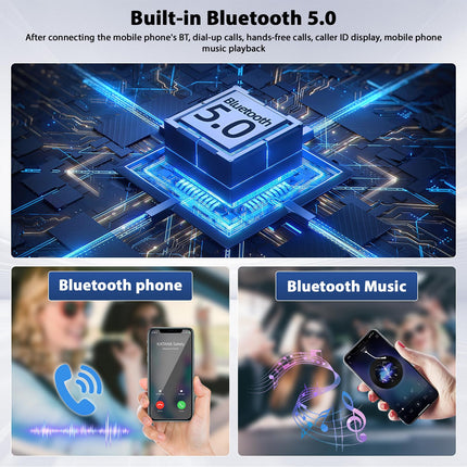 Inefala Bluetooth autoraadio 1 DIN, ühildub Carplay ja Android Autoga, 5-tollise puutetundliku ekraaniga stereo, toetab Bluetoothi ​​käed-vabad kõnesid/peegliühendust/FM-raadiot/USB/Type-C/EQ-d koos tahavaatekaameraga