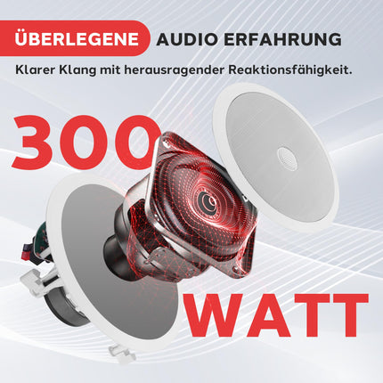 Pyle laekõlar, sisseehitatud kõlar, laekõlar Bluetooth, madalsageduskõlar, 300W 20cm 2-ribaline kõlar, laekõlar, lameda madalsageduskõlariga, 55Hz - 22kHz sageduskarakteristik, lihtne paigaldus