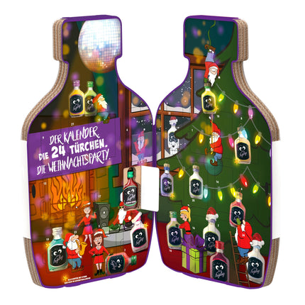 Little Cowardi advendikalender (24 x 20 ml) – Ikoonilised viinašnapsid 12 variandis ja 5 eksklusiivses maitses – Jõuluhooajaks mõeldud vallatu ja puuviljane kinkekomplekt – 15% vol.