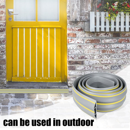 Floor cable cover, 2 m floor cable protector, cable protection cover for outdoor wires, floor cable cover, protection with 3 large channels, gray