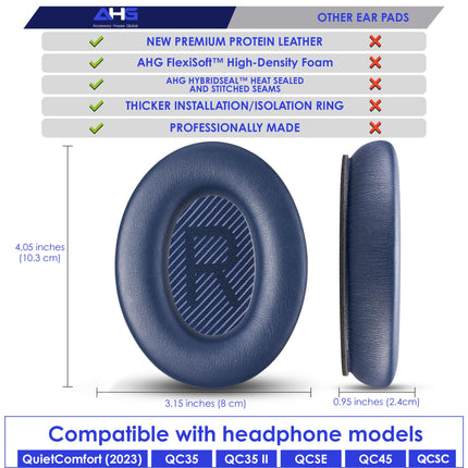 Piiratud väljaande tumesinised lisatarvikutega kõrvapadjad, mis ühilduvad Bose QuietComfort 35 (QC35) ja QuietComfort 35 II (QC35 II) kõrvaklappidega. Valknahk | suure tihedusega vaht | suurendatud vastupidavus.