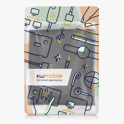 kwmobile compatible with 55" TV Outdoor TV Cover - TV Case Screen Protector - Weatherproof - White Black Don't Touch My TV