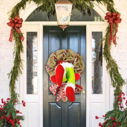 Christmas wreath decorations, plush legs Christmas decorations, Christmas elf body legs for Christmas tree, Christmas thief wreath, exquisite Santa Claus wreath, Christmas wreath Christmas decoration