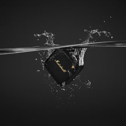 Marshall Willen II Wireless Bluetooth Speaker with 17+ Hours of Playtime and IP67 Waterproof Rating – Black and Brass