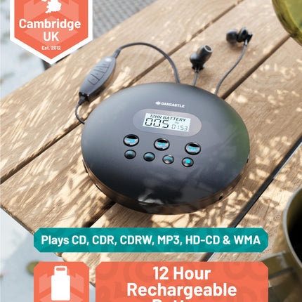 Kaasaskantav CD-mängija Bluetooth 5.3 USB-C ja 12-tunnise akuga | Kaasaskantav CD-mängija autosse ja lastele | Discman CD-mängija löögikindla kattega | MP3-CD tugi ja kõrvaklapid | Oakcastle CD100