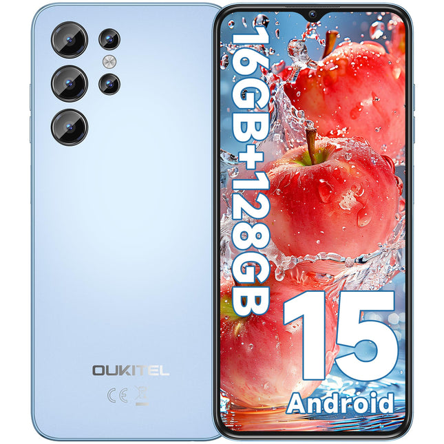 OUKITEL C1 Android 15 nutitelefon ilma lepinguta, 16 GB + 128 GB / 1 TB mobiiltelefon odav, 6,52" HD+ mobiiltelefon ilma lepinguta, 5150 mAh SIM-kaardita mobiiltelefonid, 13 MP + 5 MP, kahekordne 4G SIM-kaart, 3 pesa/sõrmejäljelugeja/OTG/3,5 mm pesa
