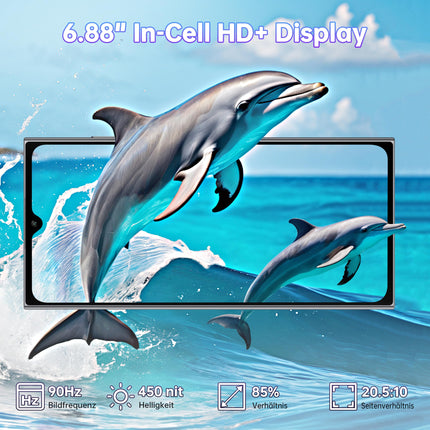 OUKITEL C61 Pro nutitelefon lukustamata Android 15, 24 GB + 256 GB / 1 TB mobiiltelefon ilma lepinguta, 6,88-tolline HD+ ekraan nutitelefon 5150 mAh, 13 MP + 5 MP, kahe SIM-kaardiga 4G SIM-kaardivabad telefonid, NFC/sõrmejälje/näotuvastuse/OTG