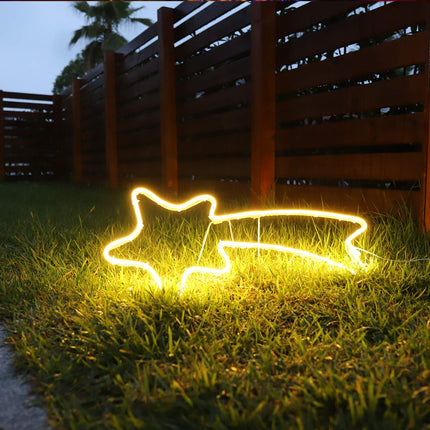 SALCAR 70cm LED Shooting Star Neon Light Illuminated Outdoor, 240s Window Silhouette Christmas Decoration, Christmas Decoration Christmas Light Garden Large House, Warm White