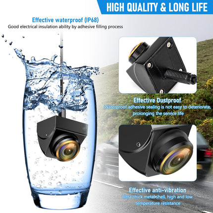 HD Rear View Camera, AHD/CVBS 720P Car Rear View Camera, 360° Adjustable Universal Rear View Camera, Mini Adjustable Fisheye Lens, 170° Wide Angle for Truck, Car, SUV, Trailer, Van, Pickup