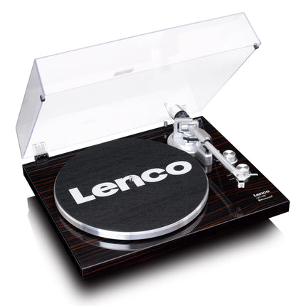 Lenco LBT-188 Record Player - Bluetooth Turntable - Belt Drive - 2 Speeds 33 and 45 rpm - Anti-Skating - Convert Vinyl to MP3 - Dark Brown, LBT-188 WA, Walnut