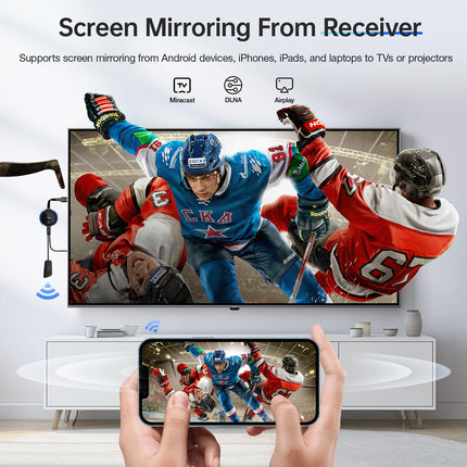 5.8G USB C Wireless Transmitter 165FT/50M USB-C Transmitter HDMI Wireless Transmission, HDMI Radio for Laptop, iPhone 15, TV Box, Camera to Monitor, Projector, TV (TX needs to be used with the RX)