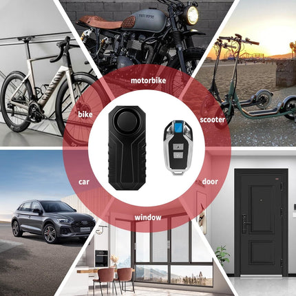 113dB vargusvastane jalgrattaalarm kaugjuhtimispuldiga, traadita turvalisuse vibratsiooniga jalgrattaalarmid elektrimootorratastele, mootorratta E-jalgratta lisatarvikud, veekindel autoalarmisüsteem liikumisanduriga