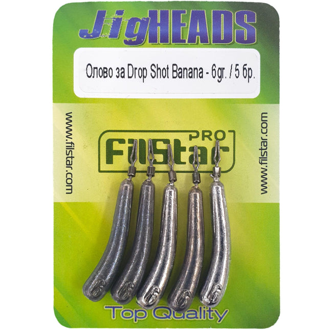 PRO FILSTAR Drop Shot Blei Set 5x6gr - Dropshot Bleie Tropfenform Gebogen - Angel Gewichte Set mit Wirbel - Angelgewichte - Jigköpfe - Angelblei - Angelset - Fishing Weights - Angelzubehör Set – Jig