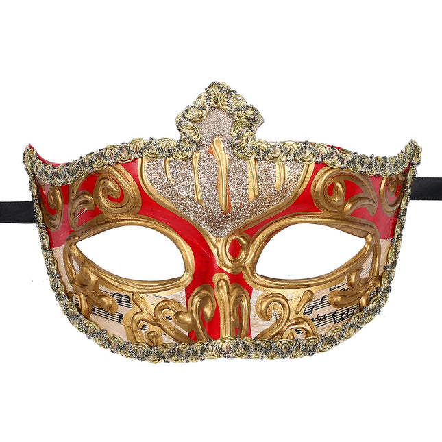 Oidea Vintage Veneetsia maskeraadimask meestele: Retro karnevali Mardi Gras mask Halloweeni muusikalise kostüümipeo Veneetsia maskeraadiballi mask, punane