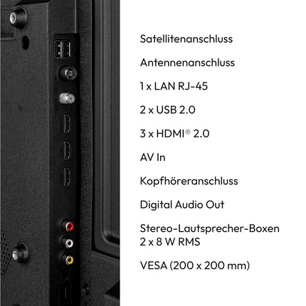 MEDION X15517 (MD 31642) 138,8 cm (55-tolline) televiisor (nutiteler, 4K Ultra HD, HDR, VIDAA Store, Netflix, Prime Video, Disney+, DAZN, Paramount+, HbbTV, PVR, Bluetooth)