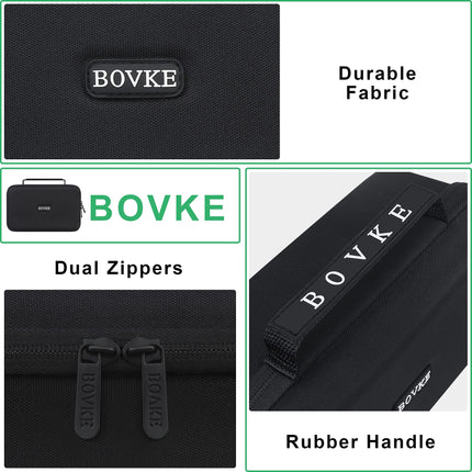 BOVKE GPS-i kõvakott, mis ühildub 6-7-tollise Garmin DriveSmart 65/61 LMT-S, Nuvi 2797LMT Drive 61/60 Nuvi 2757LM GPS-navigatsioonisüsteemiga, lisaruumi autolaadijatele, hõõrdkinnitused, must