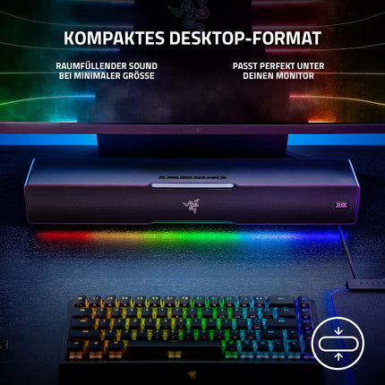 Razer Leviathan V2 - PC Gaming Soundbar (Dolby 5.1 Surround Soundiga, võimsa bassikõlariga sügava bassi jaoks, ideaalne mängimiseks, filmide ja muusika kuulamiseks) Must