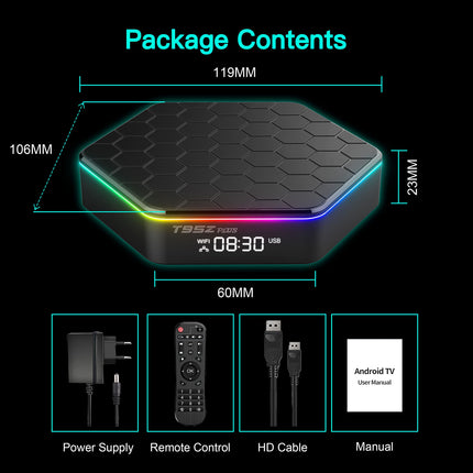 Android TV Box 12.0, teleriboks Android 2025 4 GB RAM 64 GB ROM H618 neljatuumaline Cortex-A53 protsessor, Android Box 6K 4K WiFi6 2.4G+5G kahe WiFi-ühendusega Bluetooth 5.0 LAN 100M Ethernet HDR10+ 3D H.265 nutiboks telerile