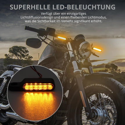 Justech 2x 6LED mootorratta suunatuled eesmised suunatuled alumiiniumisulamist korpus universaalsed 12V mini mootorratta LED-indikaatorid mikroindikaatorid miniindikaatorid IP67 suunatuli 8mm kruvile E24 pistikuga