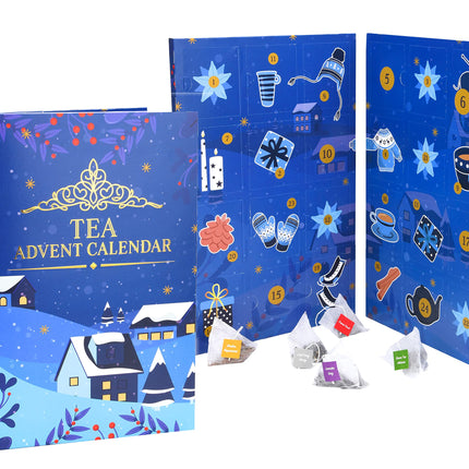 Spetebo teeraamatu advendikalender 2025 suur - 35 x 24 cm - Erinevad teesordid jõuluhooajaks - Advendi jõulukaunistuste kalendri degusteerimiskomplekt
