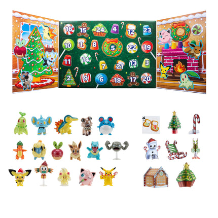 Pokémon PKW3066 - Battle Figure Advent Calendar, official Pokémon calendar with 24 surprises