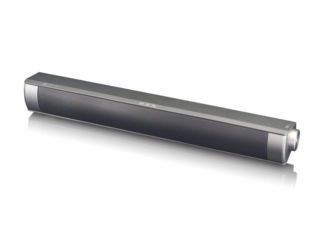 iCES ISB-020 Bluetooth Mini Soundbar (2 x 5 W RMS), komplektis Micro USB-kaabel, AUX-sisend ja Micro SD-kaardi lugeja, hõbehall