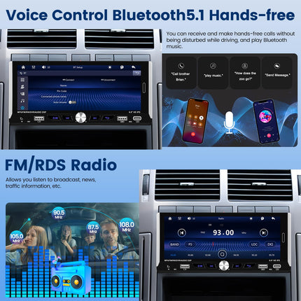 1 DIN autoraadio juhtmevaba Carplay ja Android Auto funktsiooniga - 6,9-tolline 2,5D IPS puutetundliku ekraaniga autoraadio ekvalaiseriga FM/RDS raadio SWC TF/USB ketta/Type-C sisendiga + AHD tahavaatekaamera