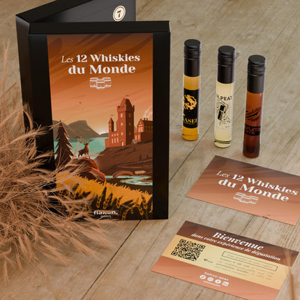 Wine tasting set, 12 wines (100 ml each), including tasting book (12 Wiskies World calendar)