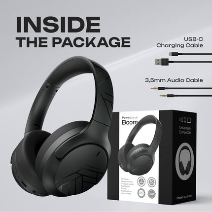 PowerLocus Bluetooth kõrvaklapid, 60 tundi mänguaega, juhtmevabad kõrvaklapid 4 ekvalaiseri režiimiga, Hi-Fi stereo kokkupandavad kõrvaklapid mikrofoniga iPhone'ile/reisile/Androidile/sülearvutitele (mustad)