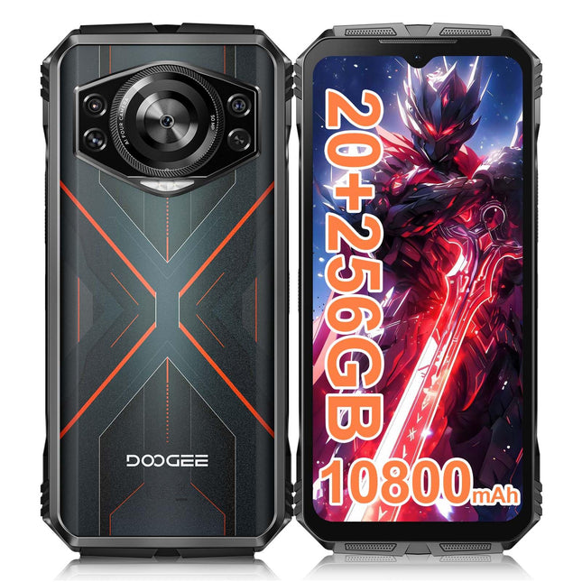 DOOGEE S Cyber ​​Android 14 Outdoor Mobile Phone 10800mAh, 20GB(8+12)+256GB Outdoor Smartphone without Contract 6.6'' FHD+ Octa-Core 50MP+16MP Waterproof Construction Site Mobile Phone, 4G Dual SIM/IP68/OTG/NFC/GPS 2024