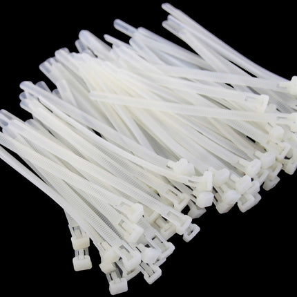 Cable ties assortment SET 100 pieces WHITE/NATURAL 7.5 × 250 mm - releasable/reusable/reopenable - cable tie - various sizes available