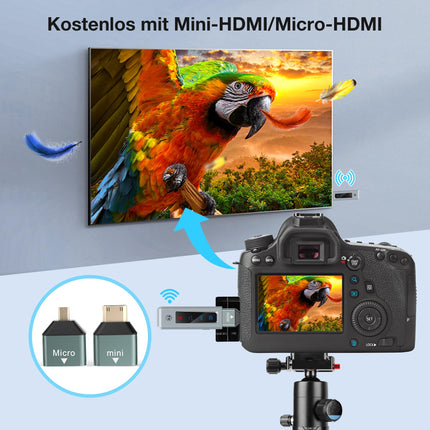 Wireless HDMI Transmitter and Receiver, 98 FT/30M Stable Connection, 2.4G/5G Portable HDMI Wireless with LED Screen, Plug &amp; Play for Streaming Video Audio File from Laptop, PC to HDTV, Projector.