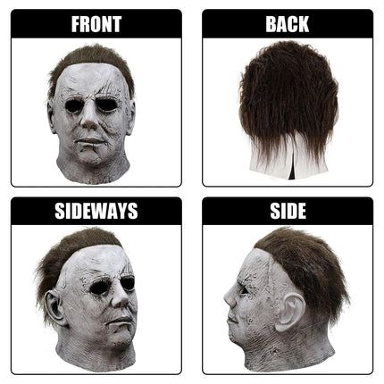 SHOWHEEL Halloween Kills Mask, Latex Horror Killer Masks Scary Cosplay, with Bloody Knife, Full Head Halloween Face Masks, Horror Face, Horror Cosplay Mask for Halloween/Carnival/Theme/Party