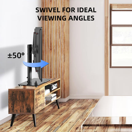 Suptek pööratav telerialus 26–55-tollistele LED OLED lamedatele ja kumeratele ekraanidele kuni 50 kg, reguleeritava kõrgusega telerialus, telerialus, max VESA 400x400 mm, TS202