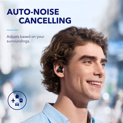Soundcore by Anker Space A40, juhtmevabad kõrvaklapid, automaatne mürasummutus kuni 98%, 50 tundi mänguaega, kõrglahutusega heli, mugav disain, rakenduse kaudu juhtimine (uuendatud)