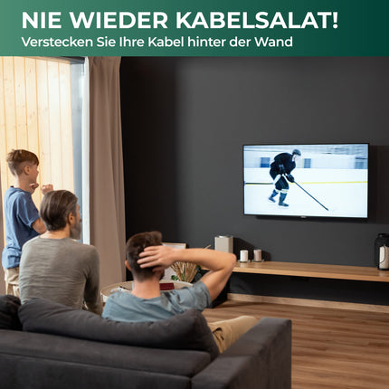 Süvispaigaldatav kaablikanalite komplekt - ovaalne multimeedia toru - nähtamatu TV-kaabli läbiviik, peida kaablid seina taha, elektripaigaldustoru, 1,1 m pikk