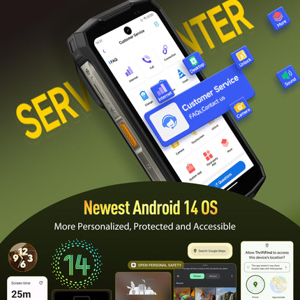 Ulefone Armor Mini 20 Pro Outdoor Mobile Phone 5G, 16GB + 256GB/2TB Outdoor Smartphone, 50MP + 32MP Camera Android 14 Rugged Smartphone, 6200mAh Battery, 4.7 Inch HD+ IP68 Smartphone, OTG/NFC/GPS Black