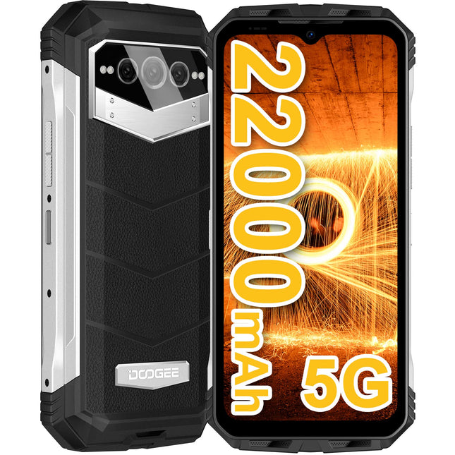 DOOGEE VMAX 5G välistingimustes kasutatav nutitelefon ilma lepinguta, 20 GB + 256 GB mõõtmed 1080, 22000mAh suur aku, 108MP kaamera, 6,6" FHD+ 120hz välistingimustes kasutatav nutitelefon Android Dual SIM IP68 veekindel OTG NFC