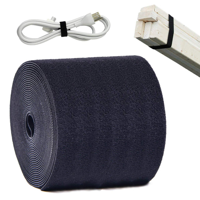 ANDERK 10CM x 3M Non-adhesive Hook and Loop Tape for Sewing Hook and Loop Fastener for Sewing Hook and Loop Cable Ties, Black
