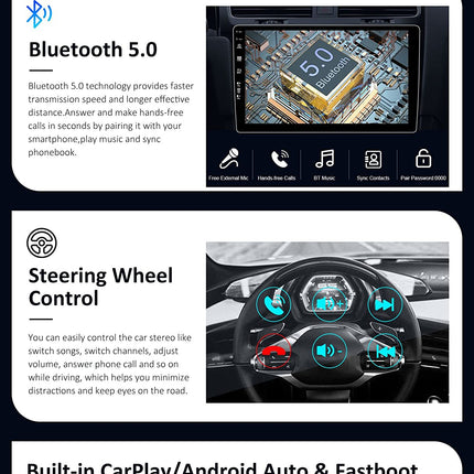 YUNTX Android 14 autoraadio sobib Suzuki Grand Vitarale 2005-2013 - GPS 2 DIN - tahavaatekaameraga - toetab DAB+ / roolijuhtimist / 4G / WiFi / Bluetooth / Mirrorlink / Carplay