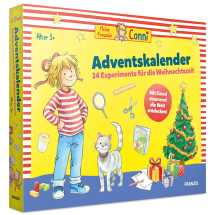 FRANZIS 67207 - My Friend Conni Advent Calendar, 24 experiments for the Christmas season, for children ages 5 and up