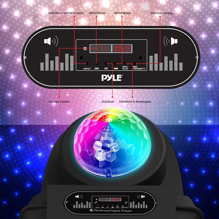 Pyle Partybox, suur Bluetooth-kõlar, 700W Boombox laetavate akude ja mikrofonikomplektiga, kaasaskantav muusikakarp, karaokekarp värvilise LED-valgusega, PA-süsteem USB, SD, FM, BT, AUX, käepideme ja ratastega